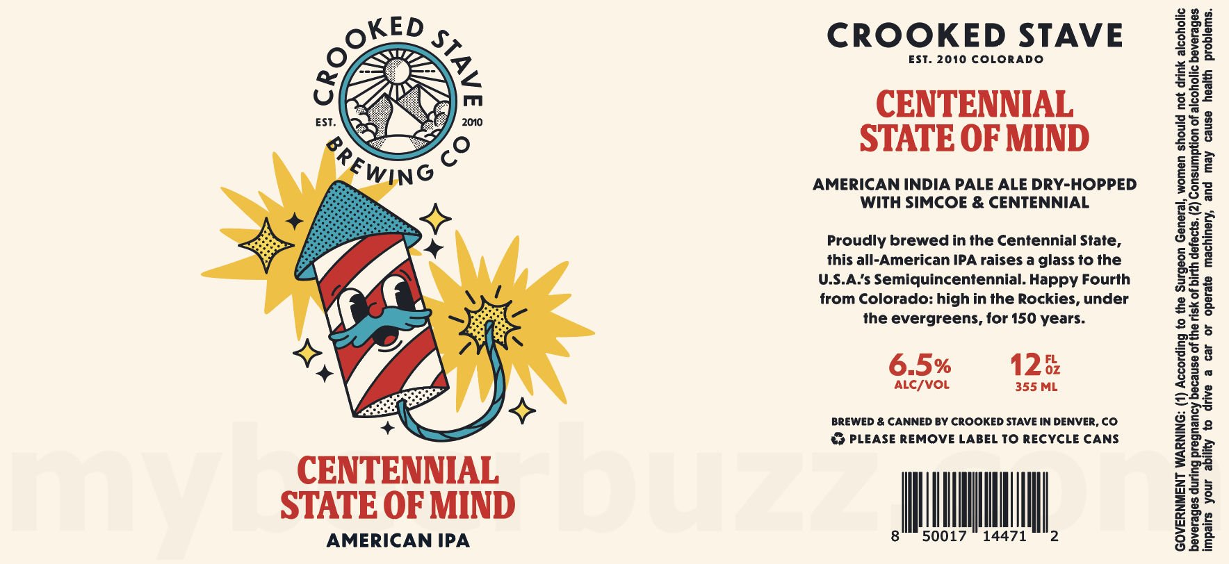 2026 Crooked Stave Centennial State Of Mind 12-oz Cans