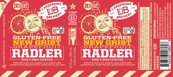 Lakefront Brewery Expands Its Popular New Grist Line Of Gluten-Free Beers With A Lower-Alcoholic, Lower-Calorie Grapefruit Radler, Available Now