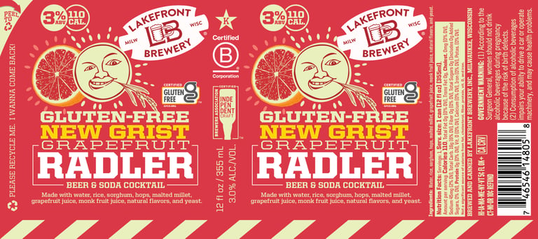 Lakefront Brewery Expands Its Popular New Grist Line Of Gluten-Free Beers With A Lower-Alcoholic, Lower-Calorie Grapefruit Radler, Available Now