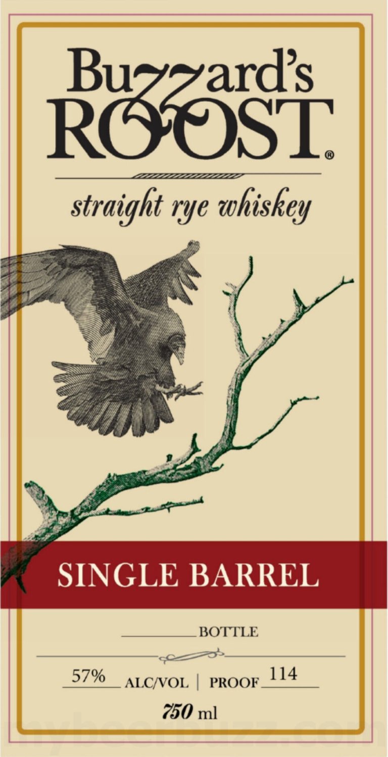 2026 Buzzard’s Roost Single Barrel Straight Rye Whiskey 750ml Bottles