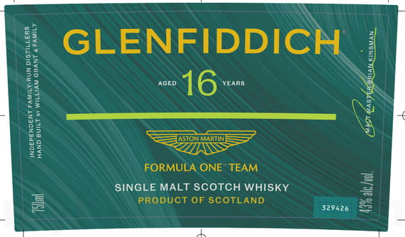 Glenfiddich 16 Year Aston Martin Formula One Team Single Malt Scotch Whiskey 750ml Bottles