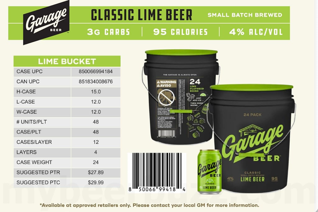 Garage Beer Adding Light Bucket & Lime Bucket 24-Packs / 12-oz Bottles