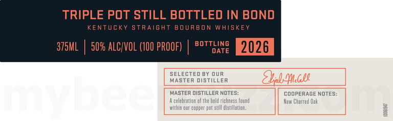 Woodford Reserve Triple Pot Still Bottled In Bond Kentucky Straight Bourbon Whiskey 375ml Bottle