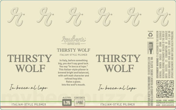 2026 Reuben's brews Thirsty Wolf 16-oz Cans