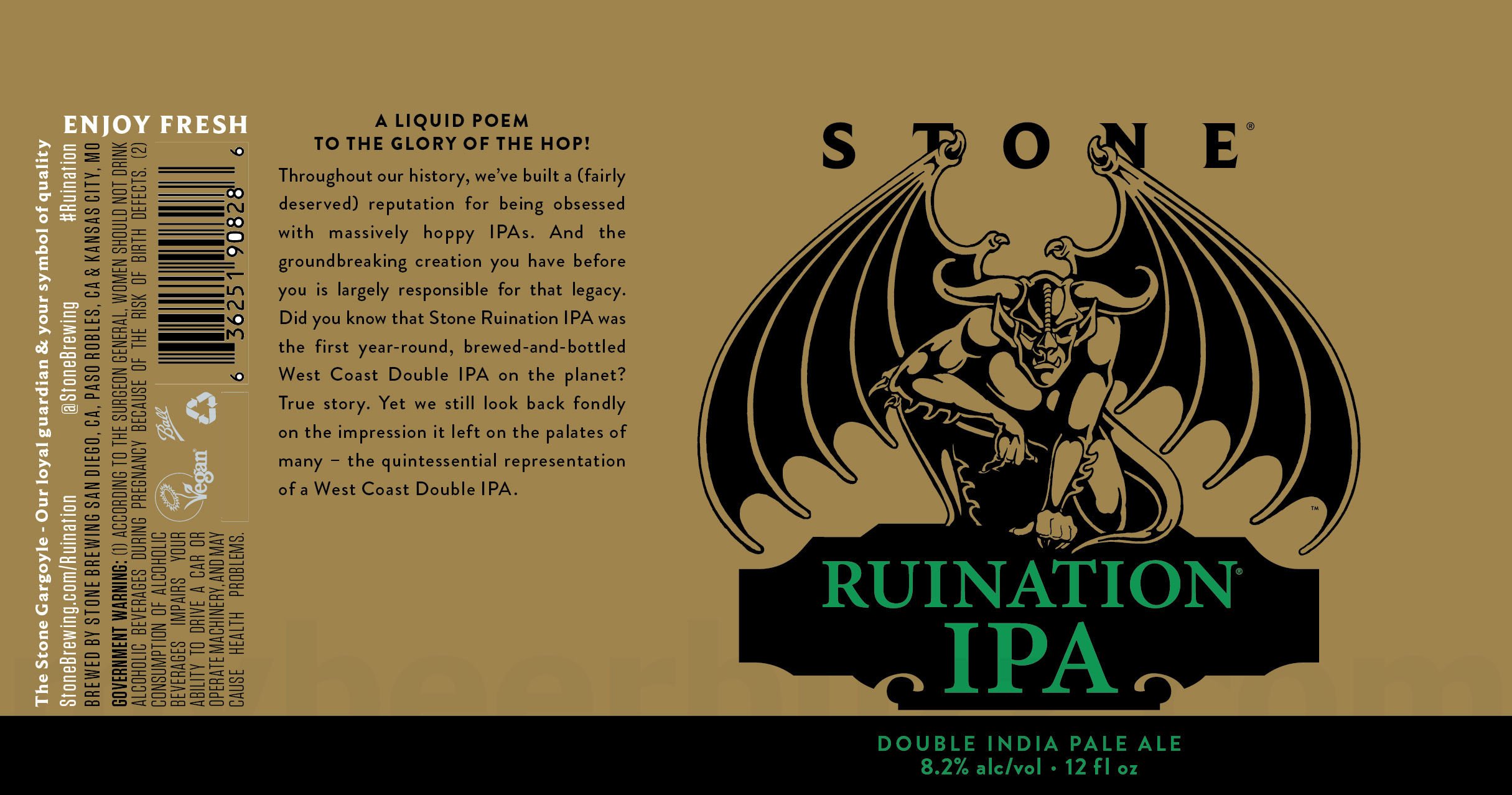 Stone Brewing Ruination & Japanese Green Tea IPA Returning To Celebrate 30 Years 9 2026 Stone Ruination IPA 12-oz Cans