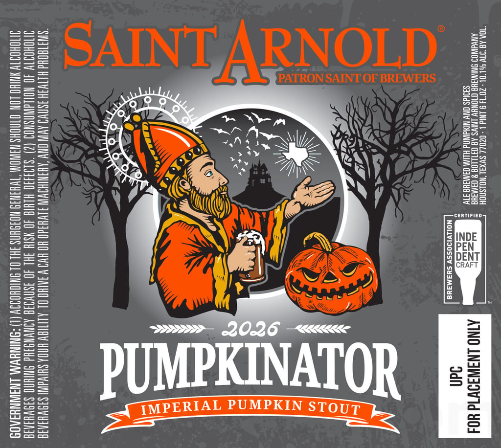 Saint Arnold Working On 2026 Pumpkinator, Bourbon Pumpkinator & Cocoa Nib Bourbon Pumpkinator