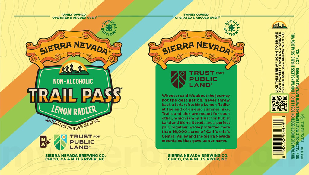 Sierra Nevada & Trust For Public Land Teaming Up For Non-Alcoholic Trail Pass Lemon Radler Special Edition
