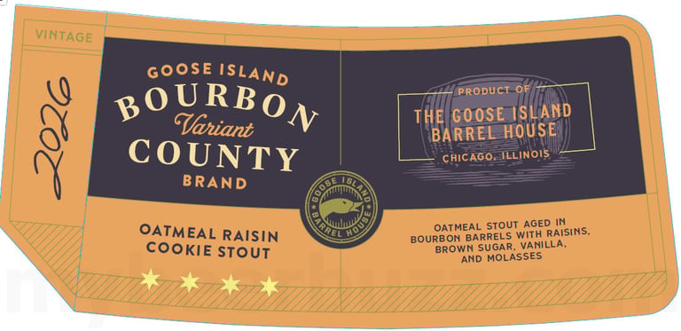 2026 Goose Island Bourbon County Brand Variant Oatmeal Raisin Cookie STout 16.9-oz Bottles