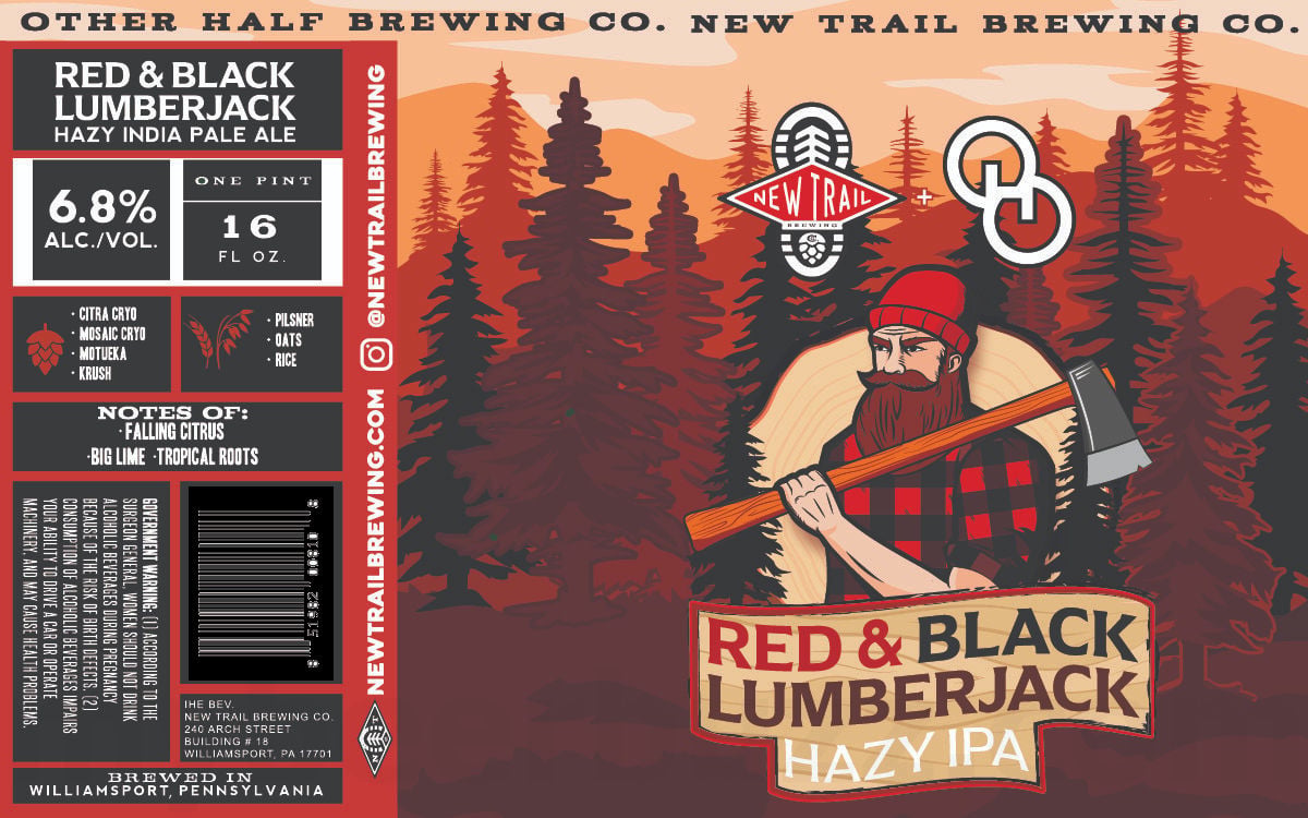New Trail Brewing Co. Announces “Off The Grid” West Coast‑Style Pilsner — A Bright, Hop‑Forward Lager Brewed in Williamsport, PA / Anchovy Double Broken Heels / Broken Lustra / Shawnee State Park / Flannel Weather Pink / Surf Fishing Multi Tool / Christmas Ale 20 2026 New Trail Red & Black Lunberjack 16-oz Cans