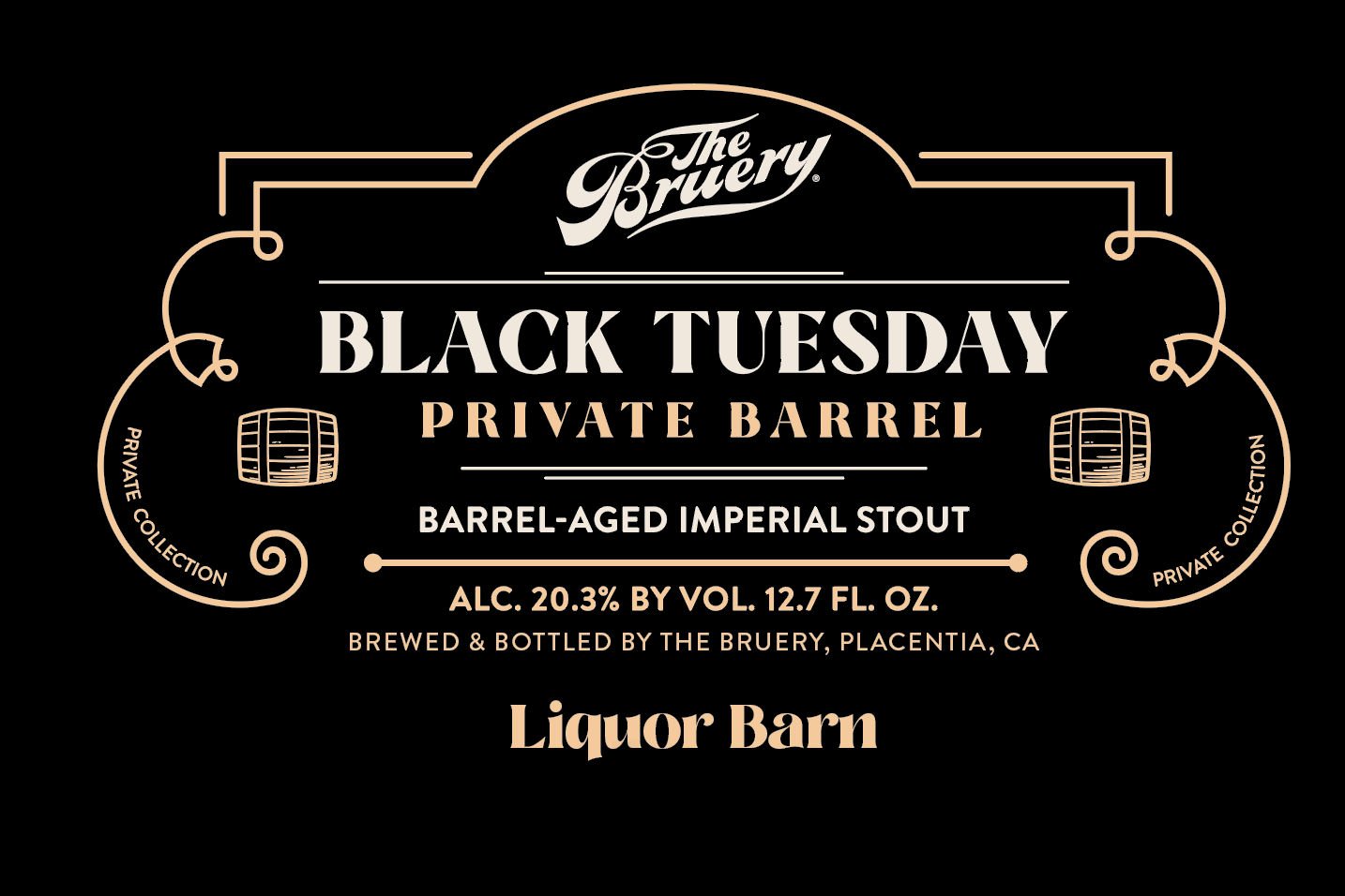 The Bruery Announces the Return of Black Tuesday Private Barrel 2026 Edition 12 2026 The Bruery Black Tuesday Private Barrel Liquor Barn 12.7-oz Bottles