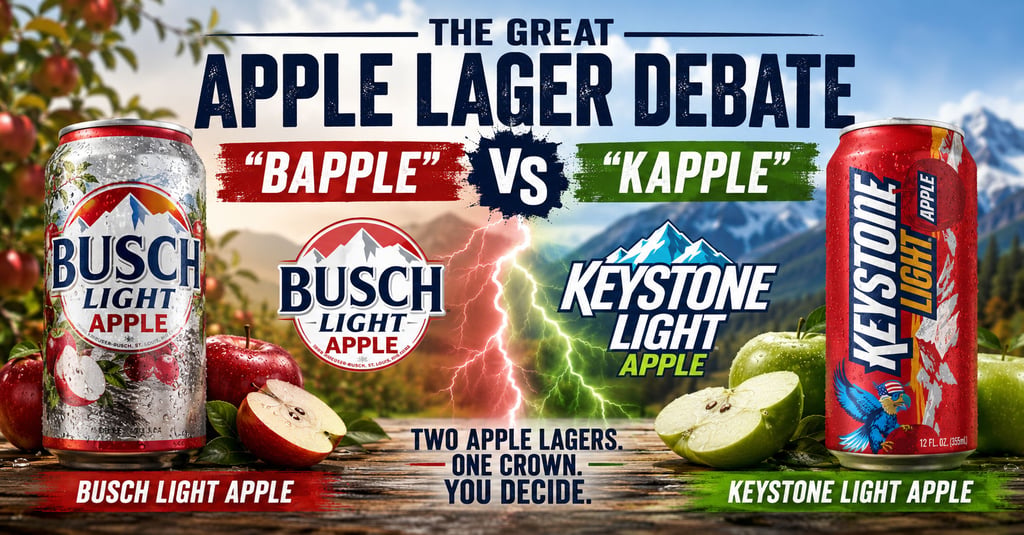 mybeerbuzz.com The Great Apple Lager Debate - "Bapple" vs "Kapple" Busch Light Apple Takes On Keystone Light Apple
