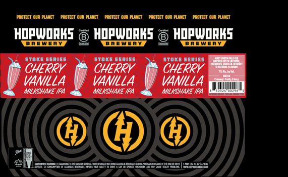 2026 Hopworks Cherry Vanilla Milkshake IPA 16-oz Cans