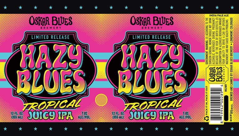 2026 Oskar Blues Hazy Blues Tropical 12-oz Cans