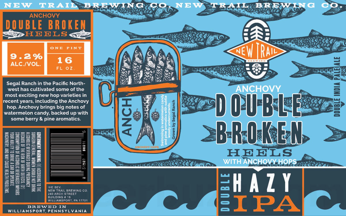 2026 New Trail Brewing Anchovy Double Broken Heels 16-oz Cans