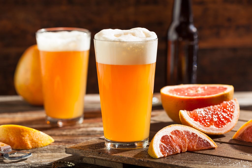 A glass of a Grapefruit Radler.