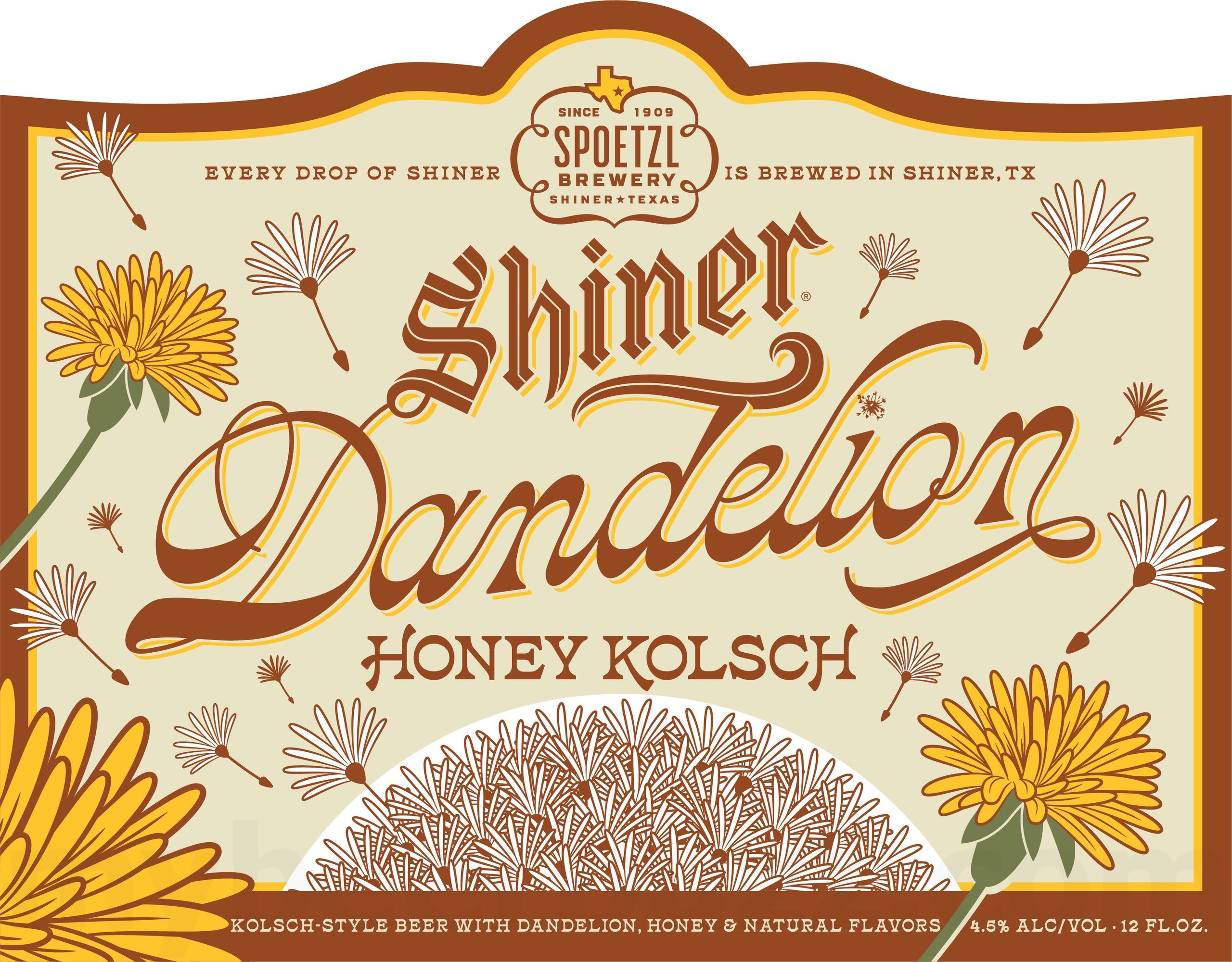 2026 Shiner Dandelion Honey Kolsch 12-oz Bottles