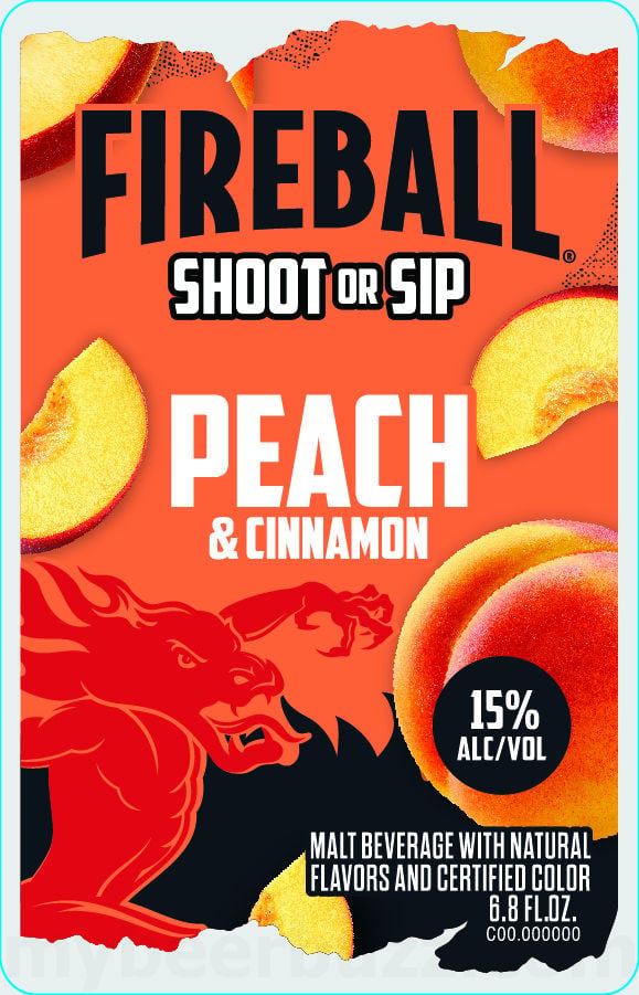 2026 Fireball Peach & Cinnamon 6.8-oz Bottles