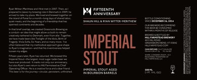 Hill Farmstead Adding Fifteenth Anniversary Shaun Hill & Ryan Witter-Merithew Imperial Stout