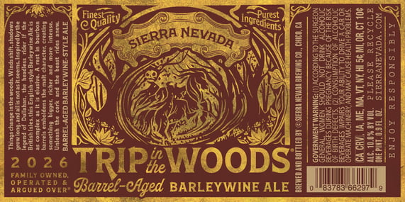 2026 Sierra Nevada Trip In The Woods Barrel-Aged Barleywine 16.9-oz Bottles.