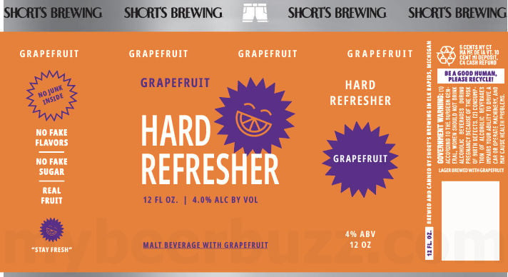 2026 SHort's Brewing Grapefruit Hard Refresher 12-oz Cans
