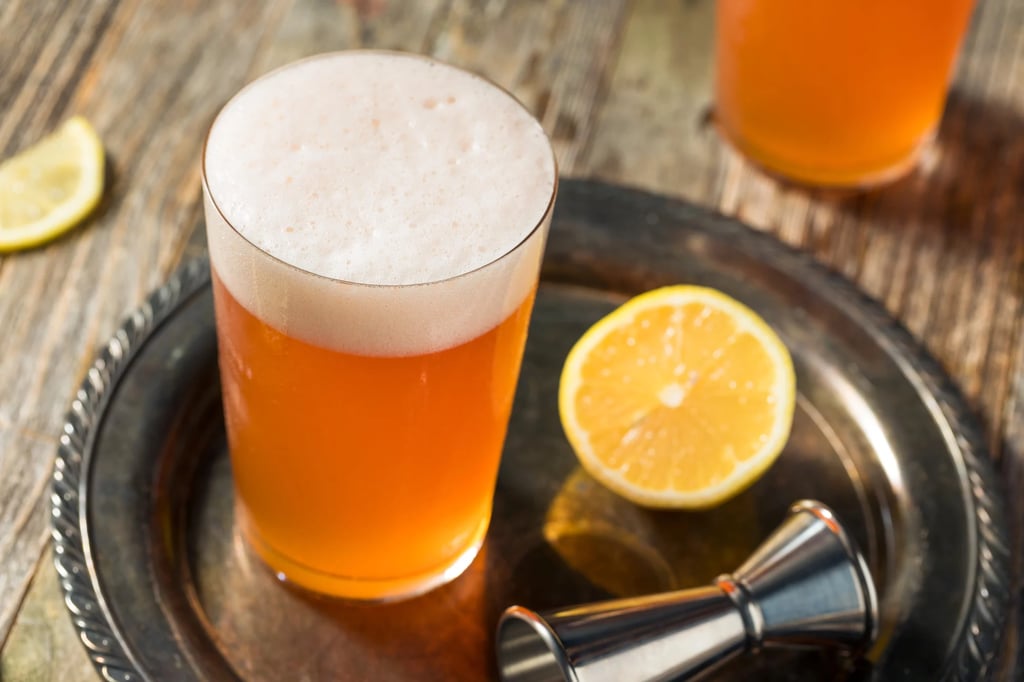 A glass of a IPA Paloma Shandy.