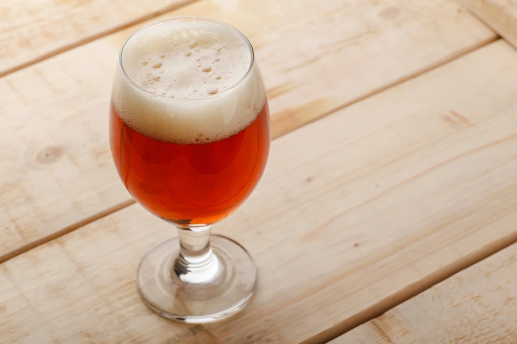 A Monaco, the classic French beer cocktail, served in a glass.
