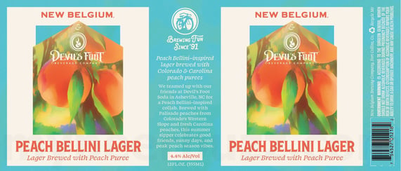 2026 New Belgium Peach Bellini Lager 12-oz Cans