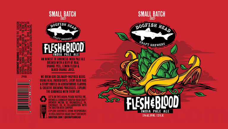 2027 Dogfish head SMall Batch Flesh & Blood 12-oz Cans