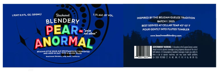 2026 Beachwood Blendery Pear-Anormal 500ml Bottles