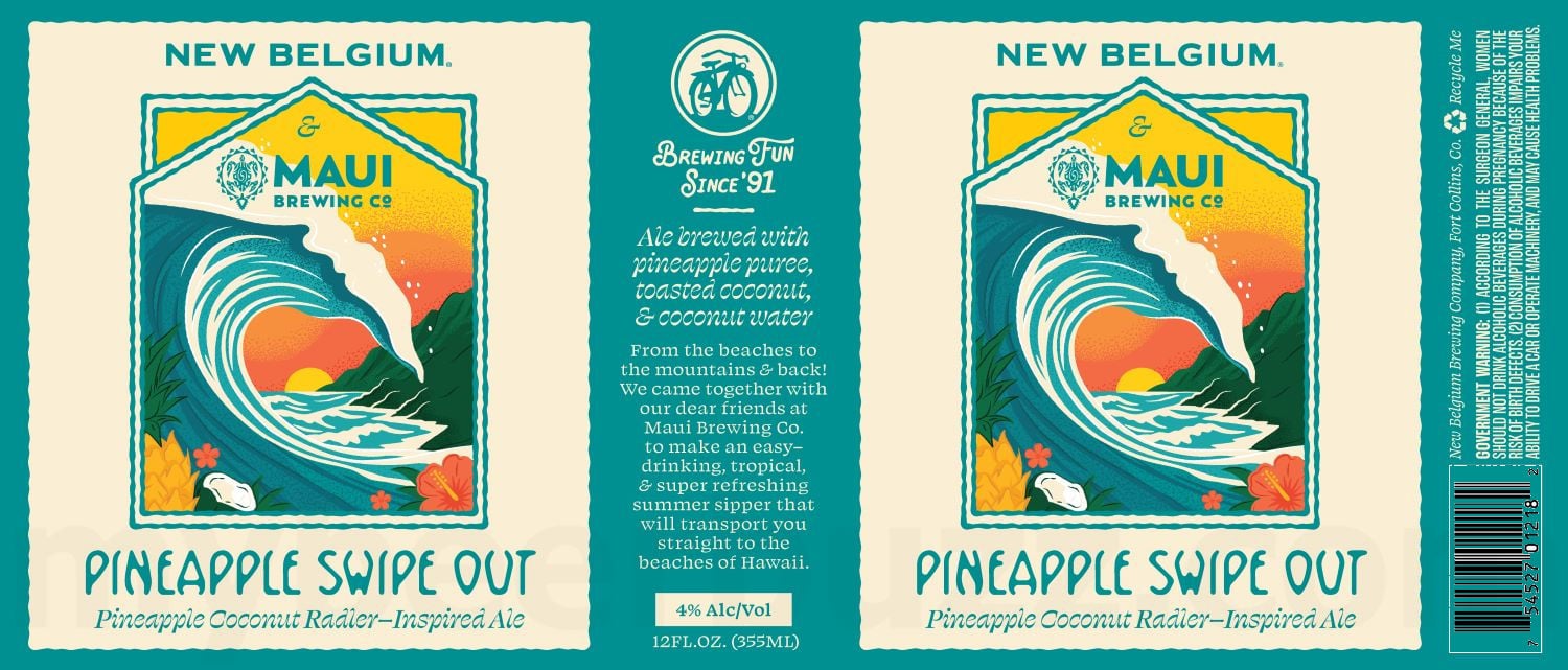 2026 New Belgium Pineapple Swipe Out 12-oz Cans