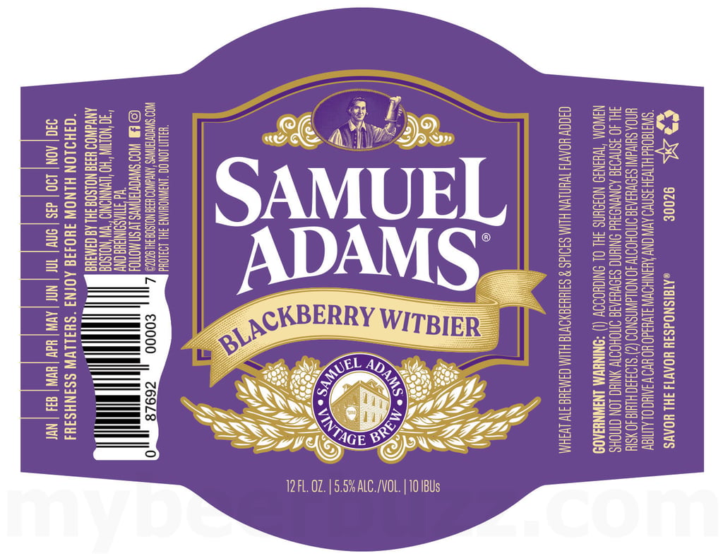 2026 Samuel Adams Blackberry Witbier 12-oz Bottles
