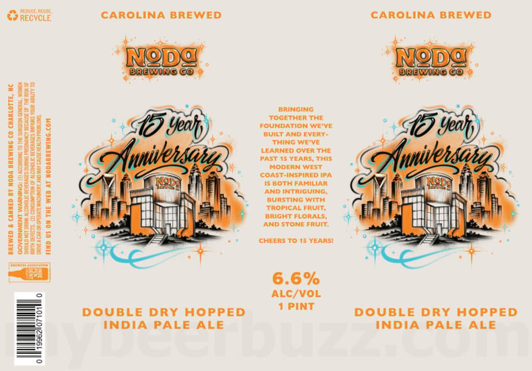 2026 NoDa Brewing 15 Year Anniversary 16-oz Cans
