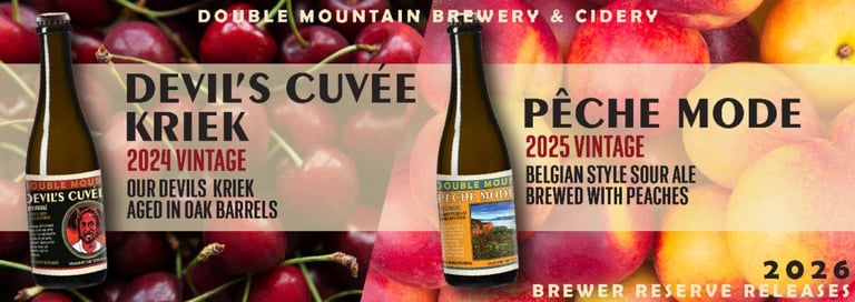 Double Mountain Introduces 2024 Devil's Kriek Cuvee and 2025 Peche Mode