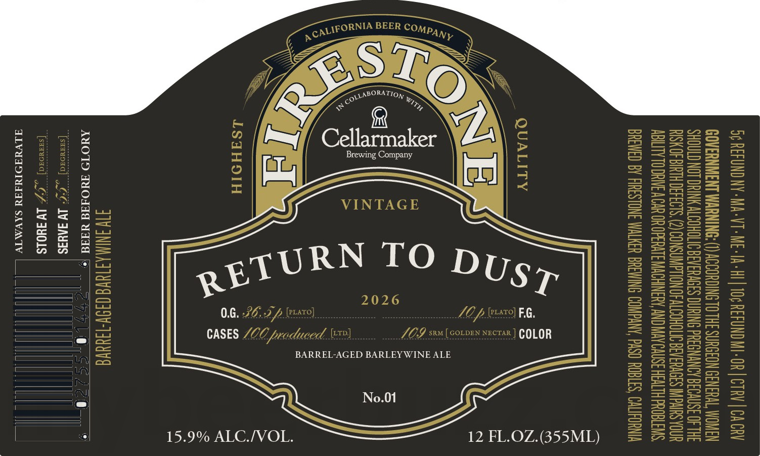 2026 Firestone Walker Return To Dust 12-oz Bottles