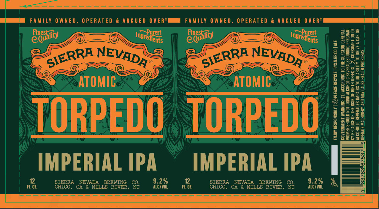 Sierra Nevada Updating Torpedo Extra IPA, Atomic Torpedo Imperial IPA, Springfest & Mango Little Thing 10 2026 Sierra Nevada Atomic Torpedo 12-oz Cans