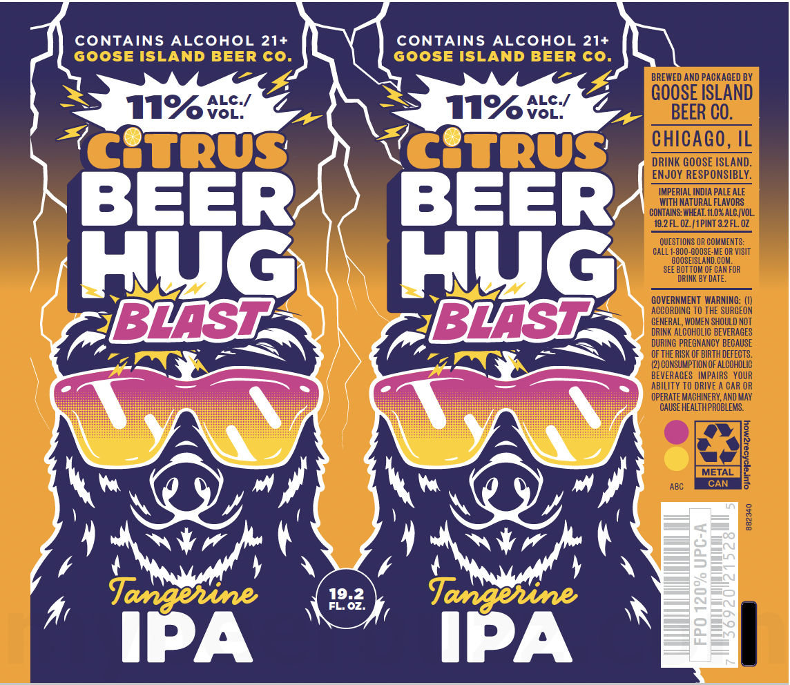 Goose Island Reveals Citrus Beer Hug Blast Tangerine IPA 8 Goose Island Citrus Beer Hug Blast 19.2-oz Cans