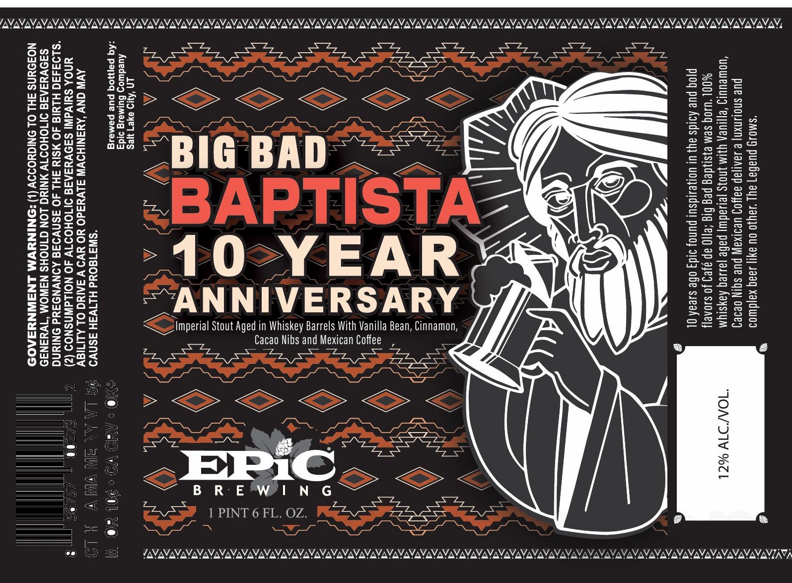 2026 Epic Brewing Big Bad Baptista 10 Year Anniversary Ale 22-oz Bottles