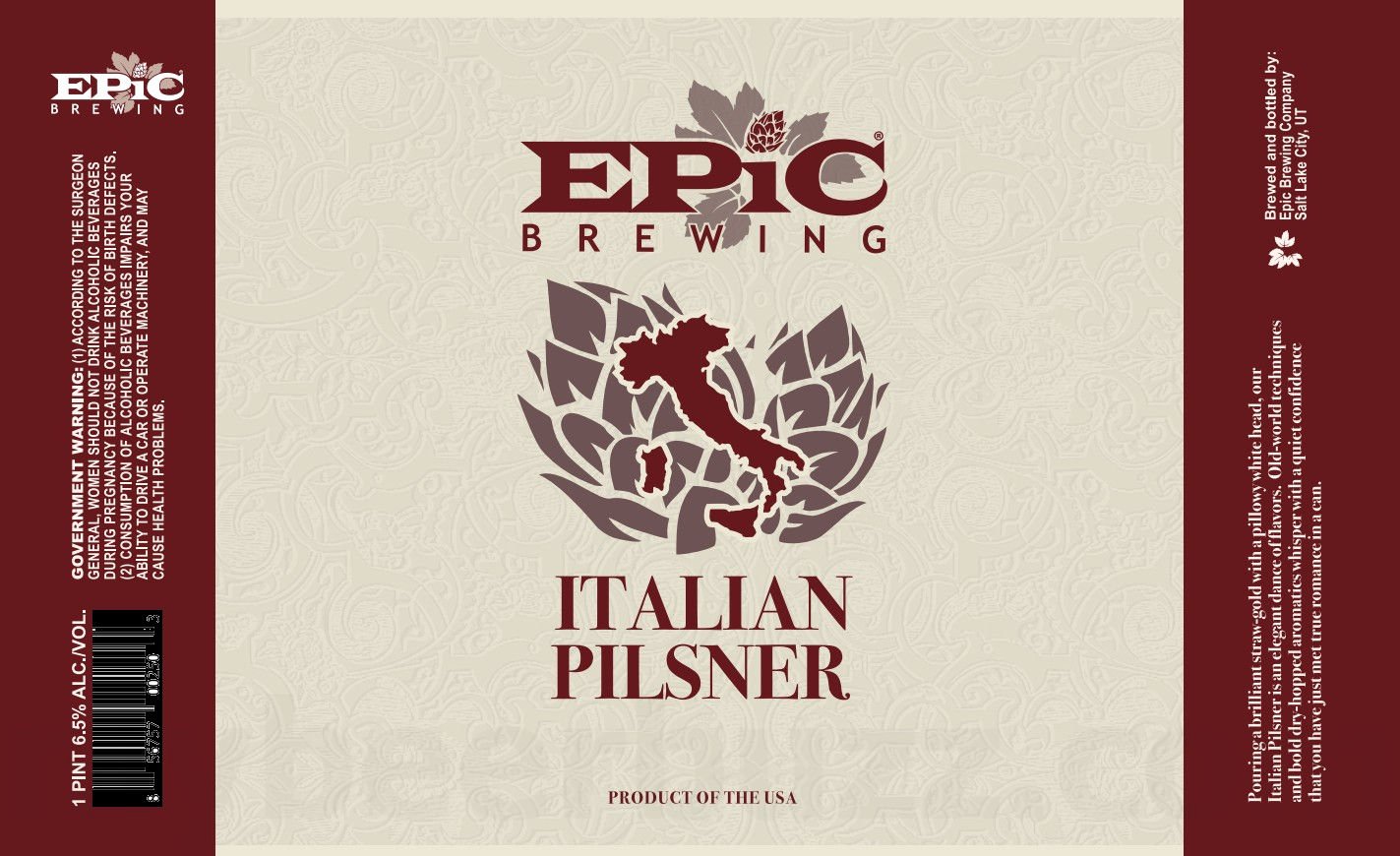 Epic Brewing Adding Big Bad Baptista 10 Year Anniversary Ale & Italian Pilsner 10 2026 Epic brewing Italian Pilsner 16-oz Cans