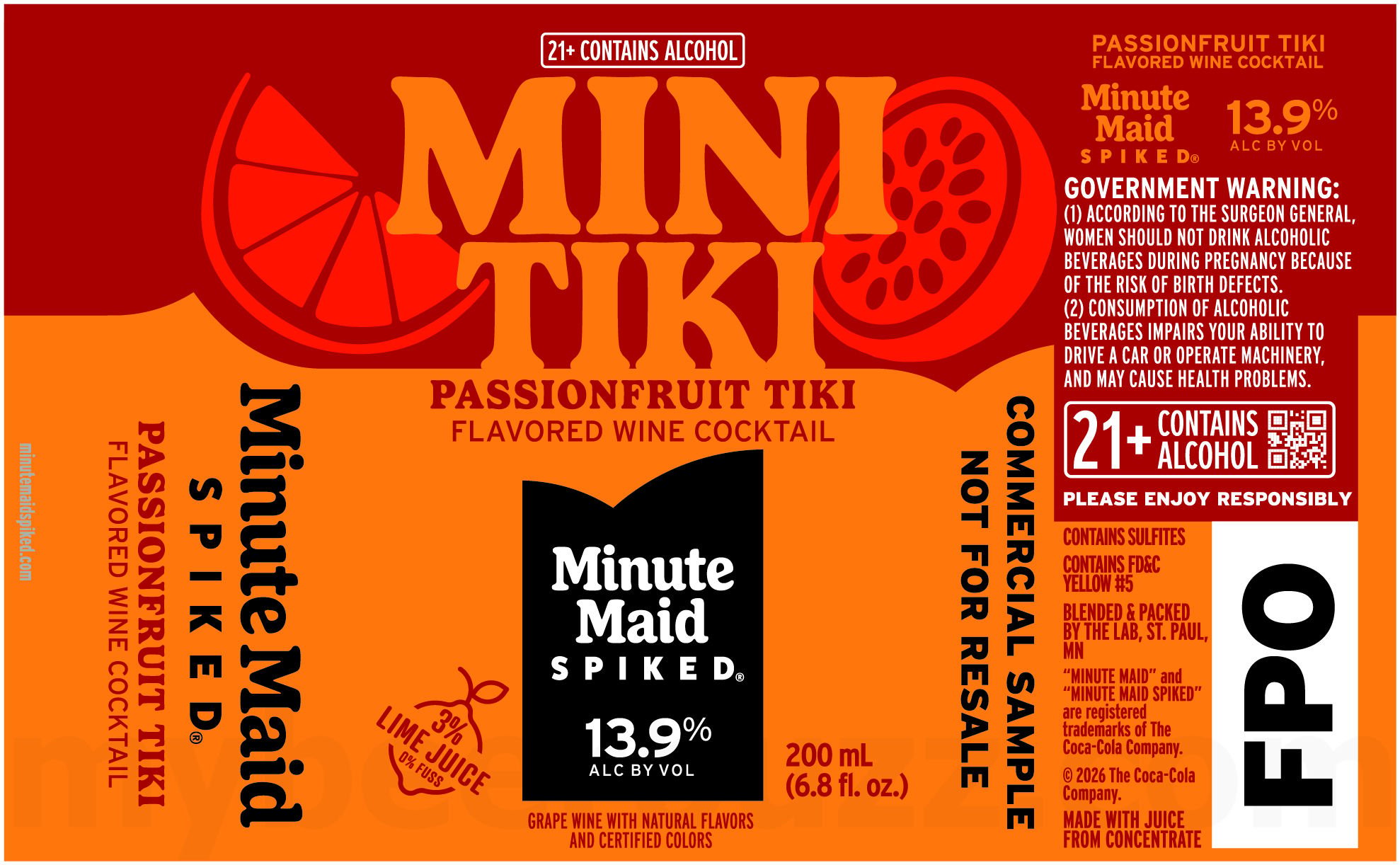 Minute Maid Spiked® Expands Its Portfolio With The Launch Of Vodka Lemonade Iced Tea / Passionfruit Tiki 8 2026 Minute Maid Spiked Mini Tiki Passionfrtuit Tiki 6.8-oz Cans