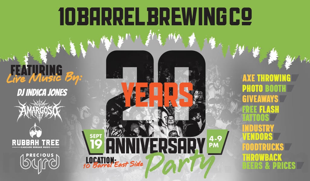 10 Barrel Brewing Bend Birthday Bash 20th Birthday Packed with Beer, Bands and Throwback Fun