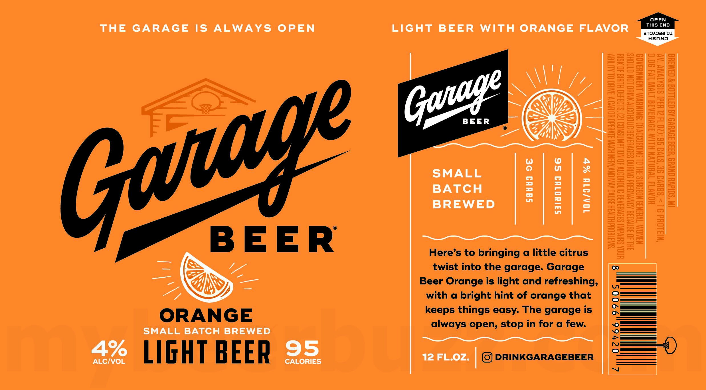 Garage Beer Chili Lime Light Beer & Orange Light Beer 8 Garage Orange Light Beer