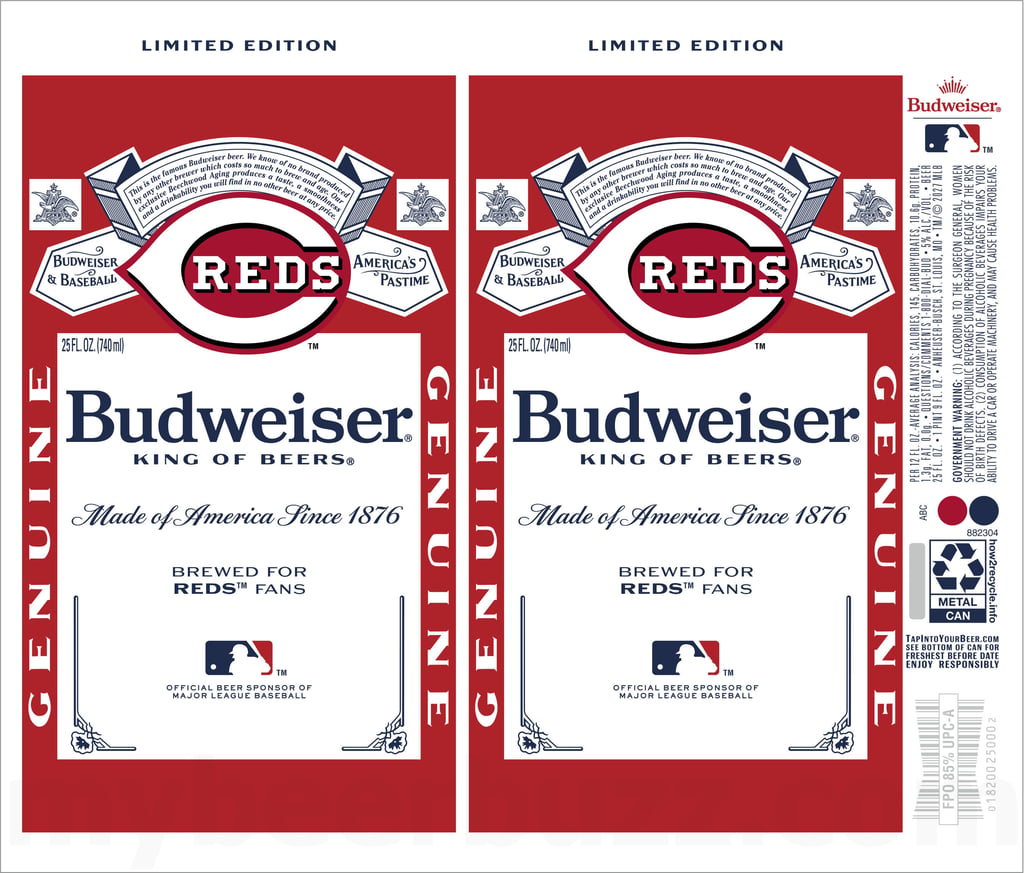 Budweiser Reds Baseball Limited Edition Cans