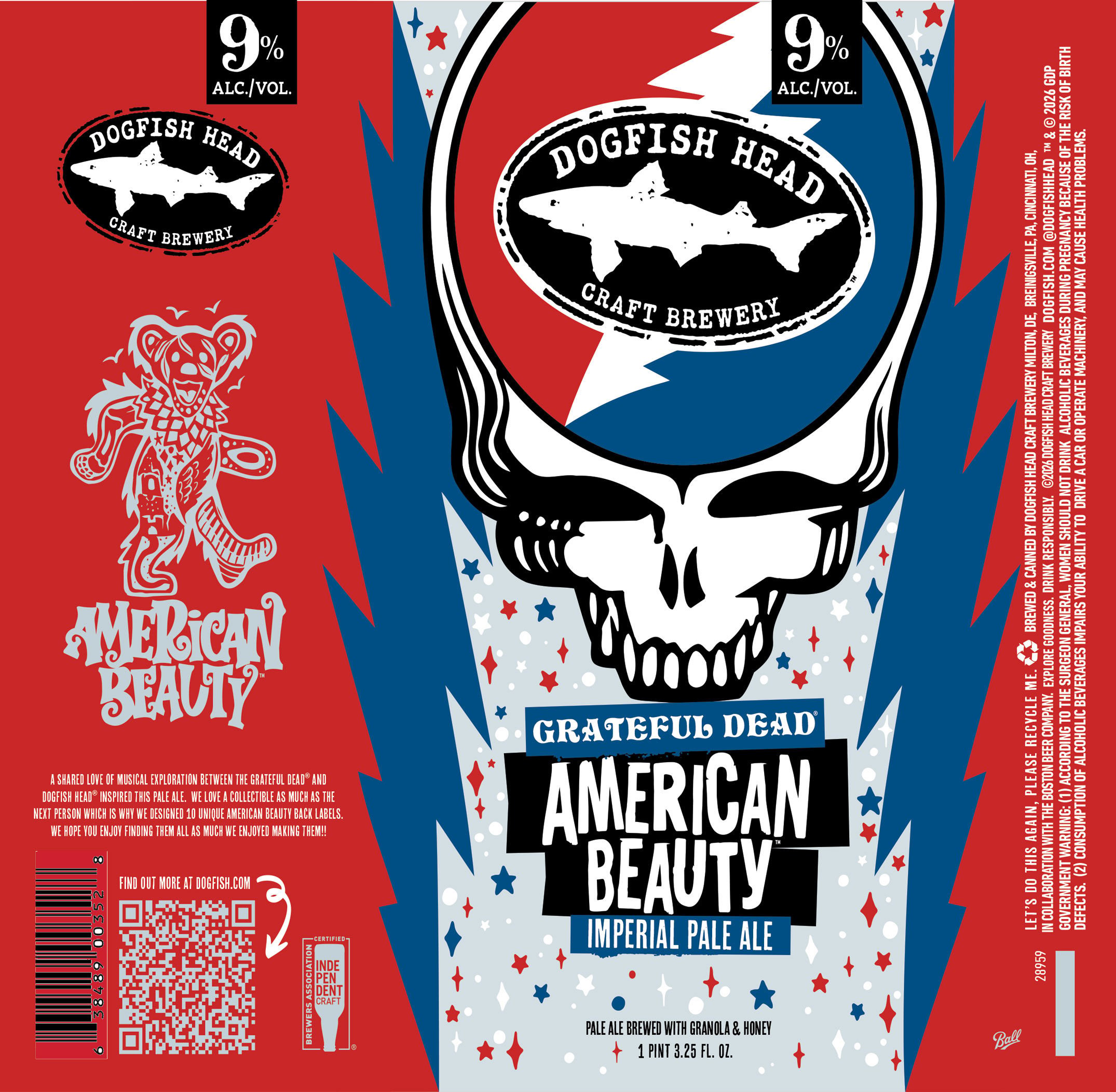 Dogfish Head American Beauty Commemorative Cans 14 Dogfish Head American Beauty Commemorative Cans