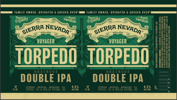 Sierra Nevada Voyager Torpedo Resinous DIPA / Dual Torpedo 98 Sierra Nevada Voyager Torpedo