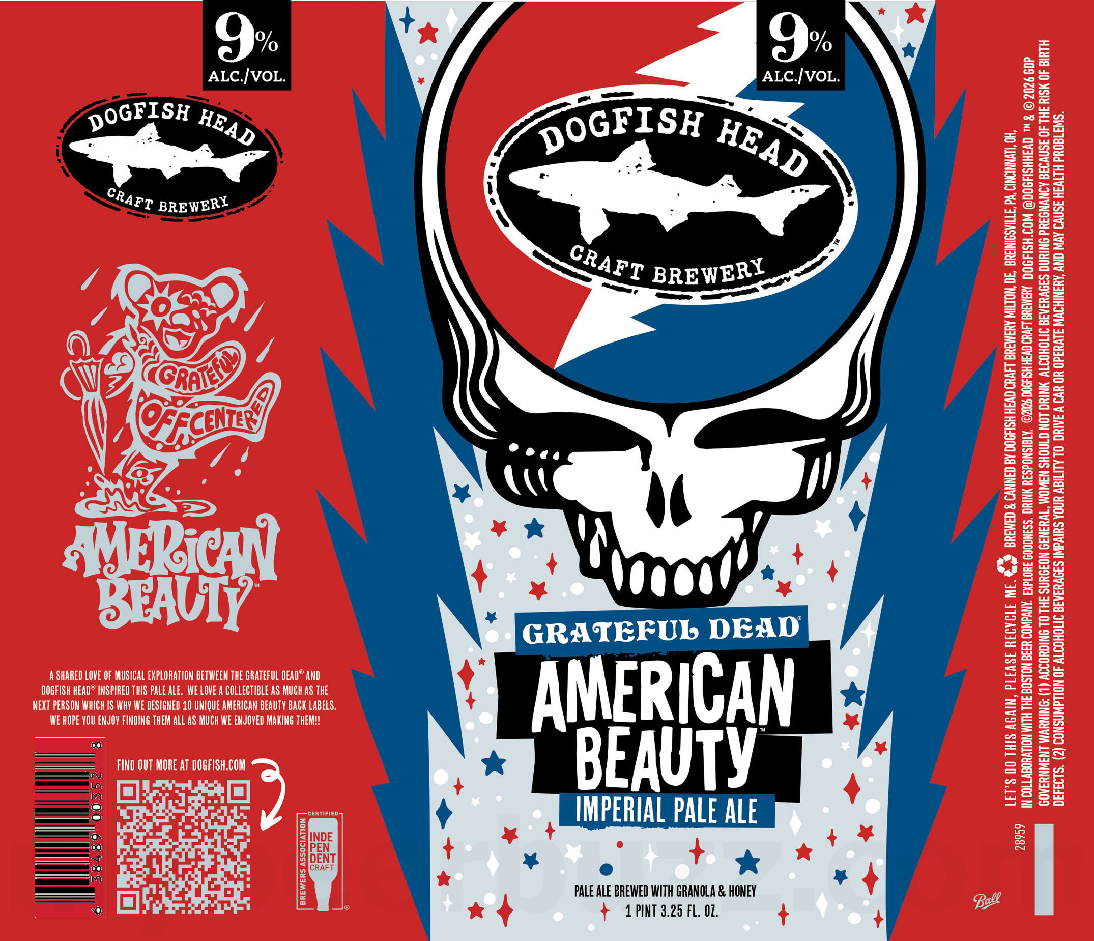 Dogfish Head American Beauty Commemorative Cans 17 Dogfish Head American beauty Commemorative Cans