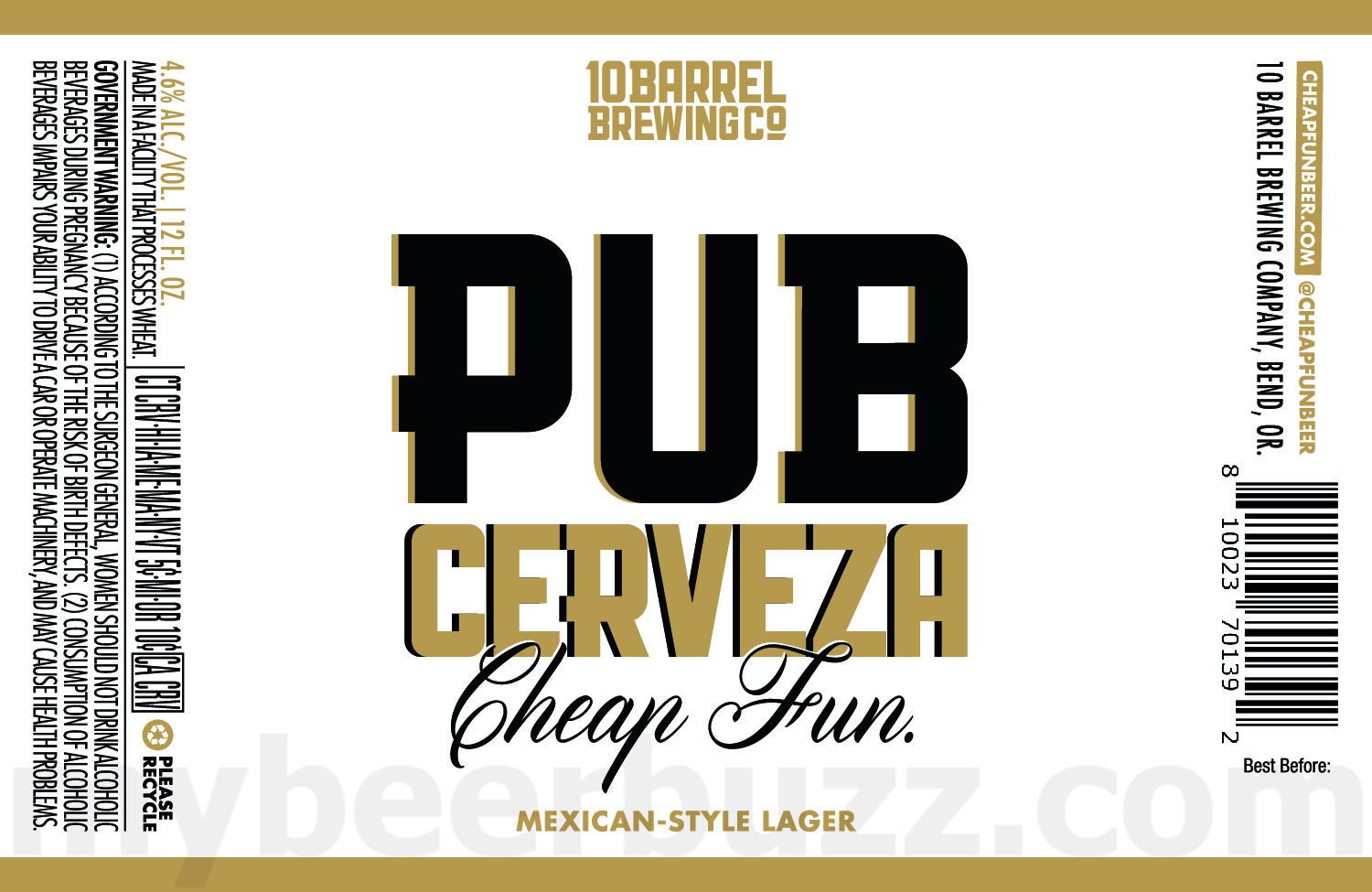 10 Barrel Pub Cerveza