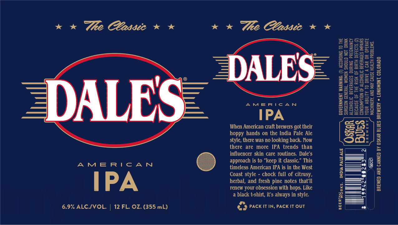 2025 OPskar Blues Dale's American IPA Label