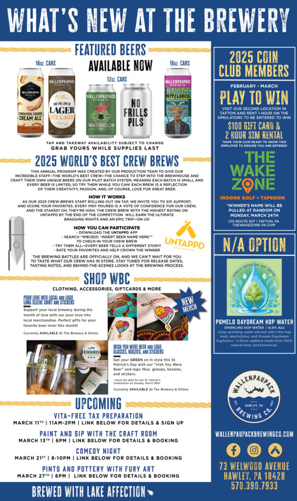 Latest News & Brews From Wallenpaupack Brewing
