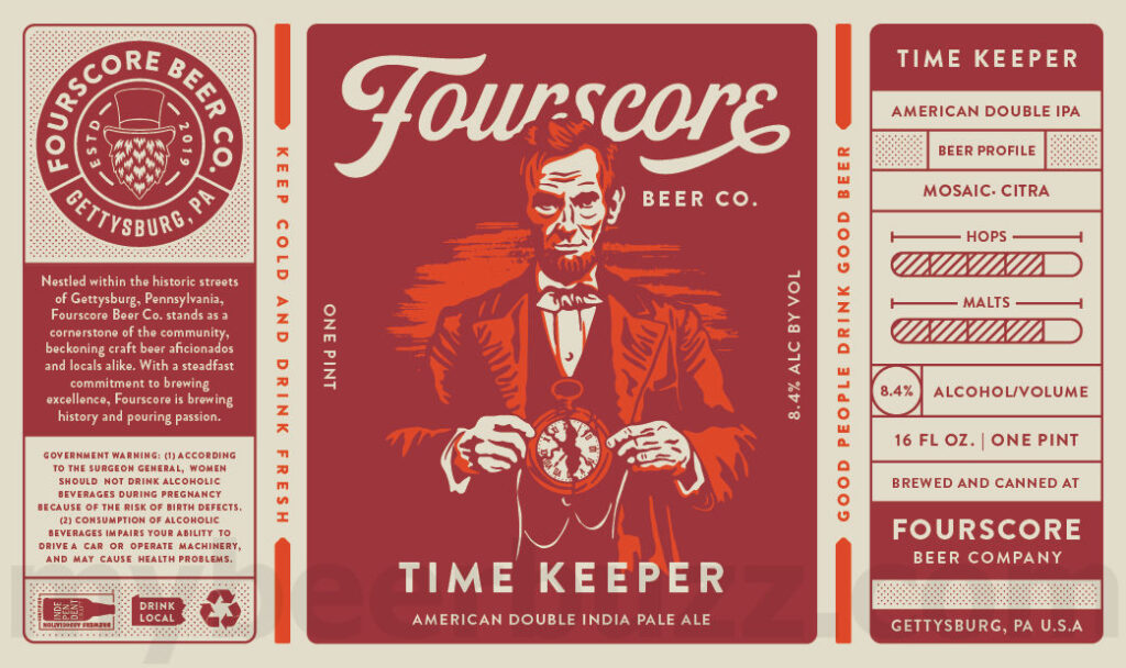 Fourscore Beer Adding Time Keeper, The Fix, Gettys Brau, Sun Glow, 1863 & Top Hat