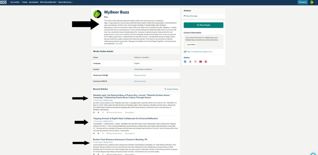 Muck Rack.Com Illegally Copying Content